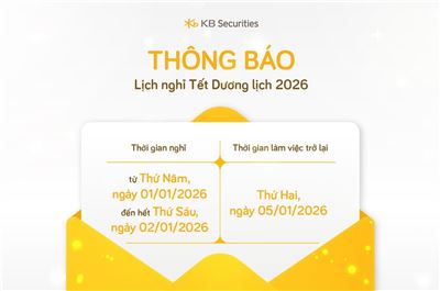 Thông báo lịch nghỉ Tết Dương lịch 2026
