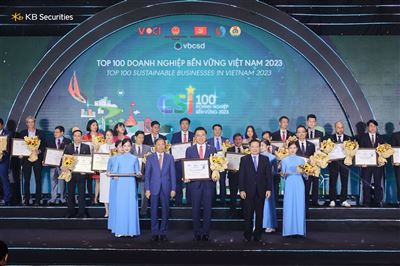 Chứng khoán KB Việt Nam được vinh danh trong Top 100 doanh nghiệp bền vững Việt Nam năm 2023 