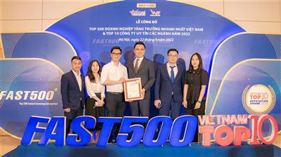 KBSV lọt TOP 10 doanh nghiệp tăng trưởng nhanh nhất Việt Nam 2022 