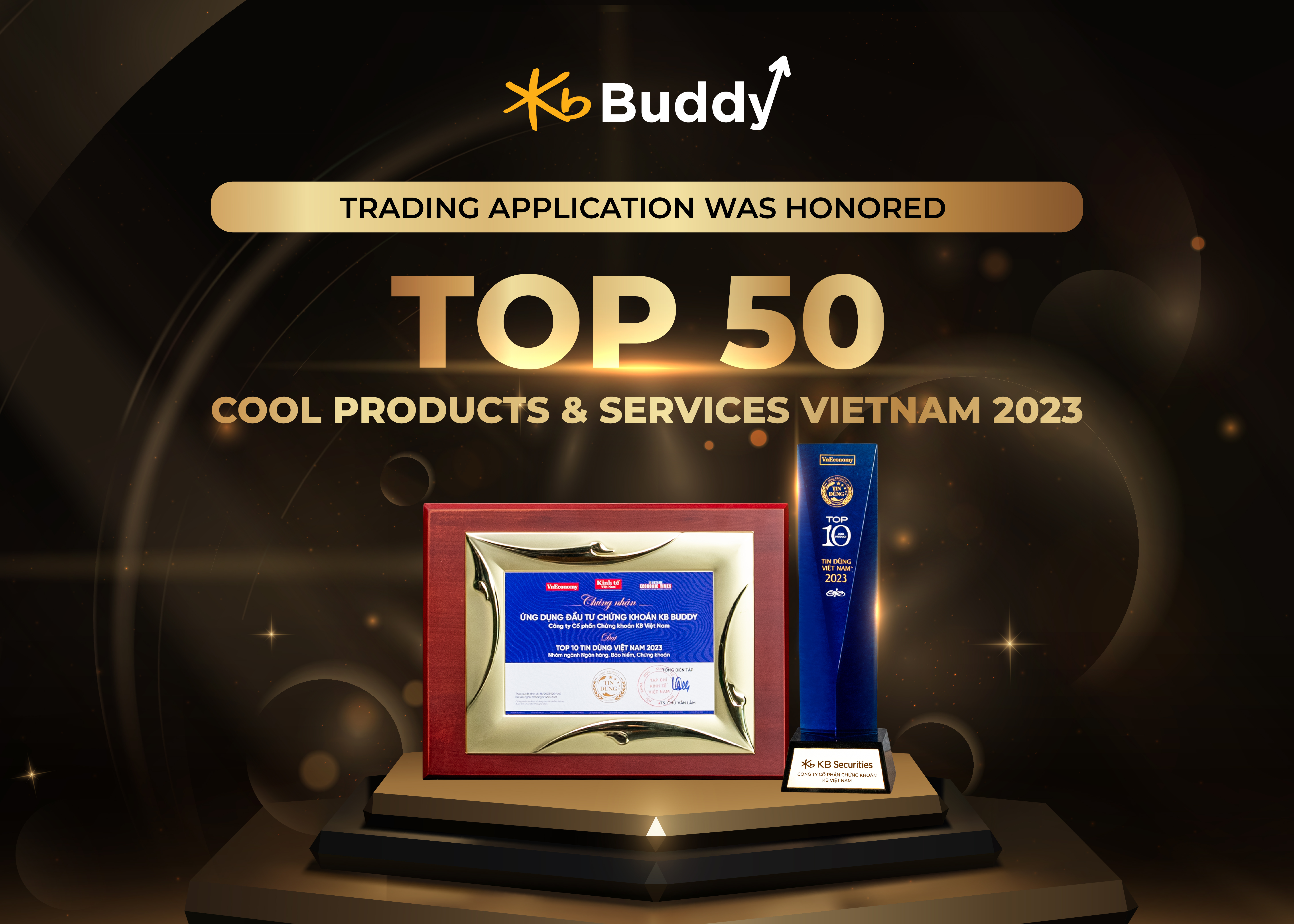 KB Buddy - The securities investment application honored the Top 50 reliable products and services in Vietnam