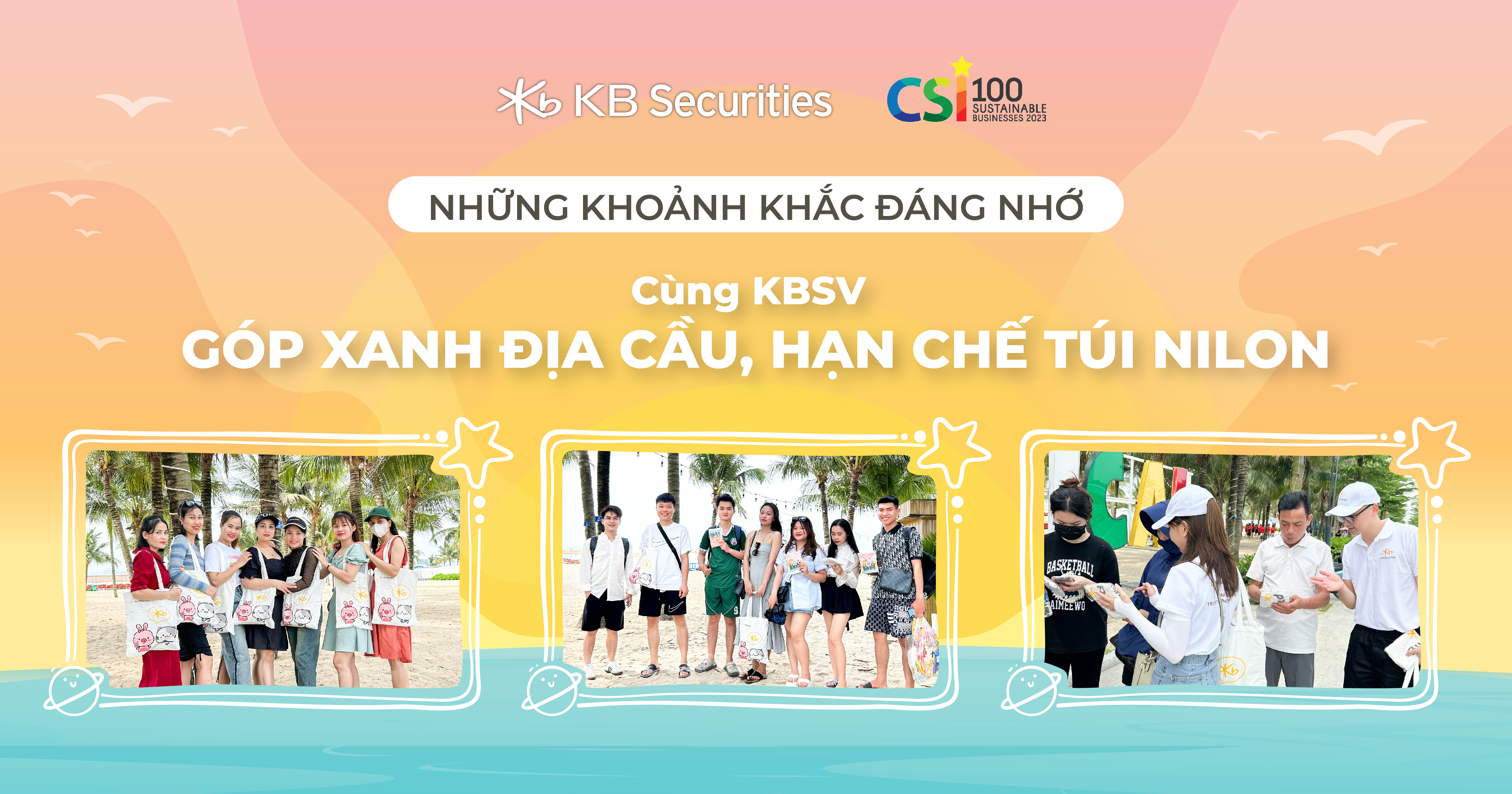 KB Securities Vietnam launch an activity With KBSV, Contributing to a Greener Earth, Reducing Plastic Bags 