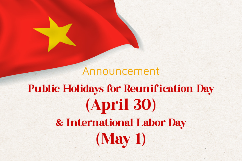 Announces The Public Holiday 30/4 & 1/5