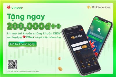Tặng ngay 200.000 đồng khi mở tài khoản chứng khoán KBSV qua VPBank NEO và giới thiệu thành công