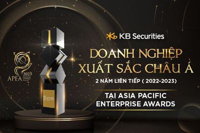 Chứng khoán KB Việt Nam thắng lớn tại giải thưởng quốc tế uy tín, lọt top 10 thị phần HNX