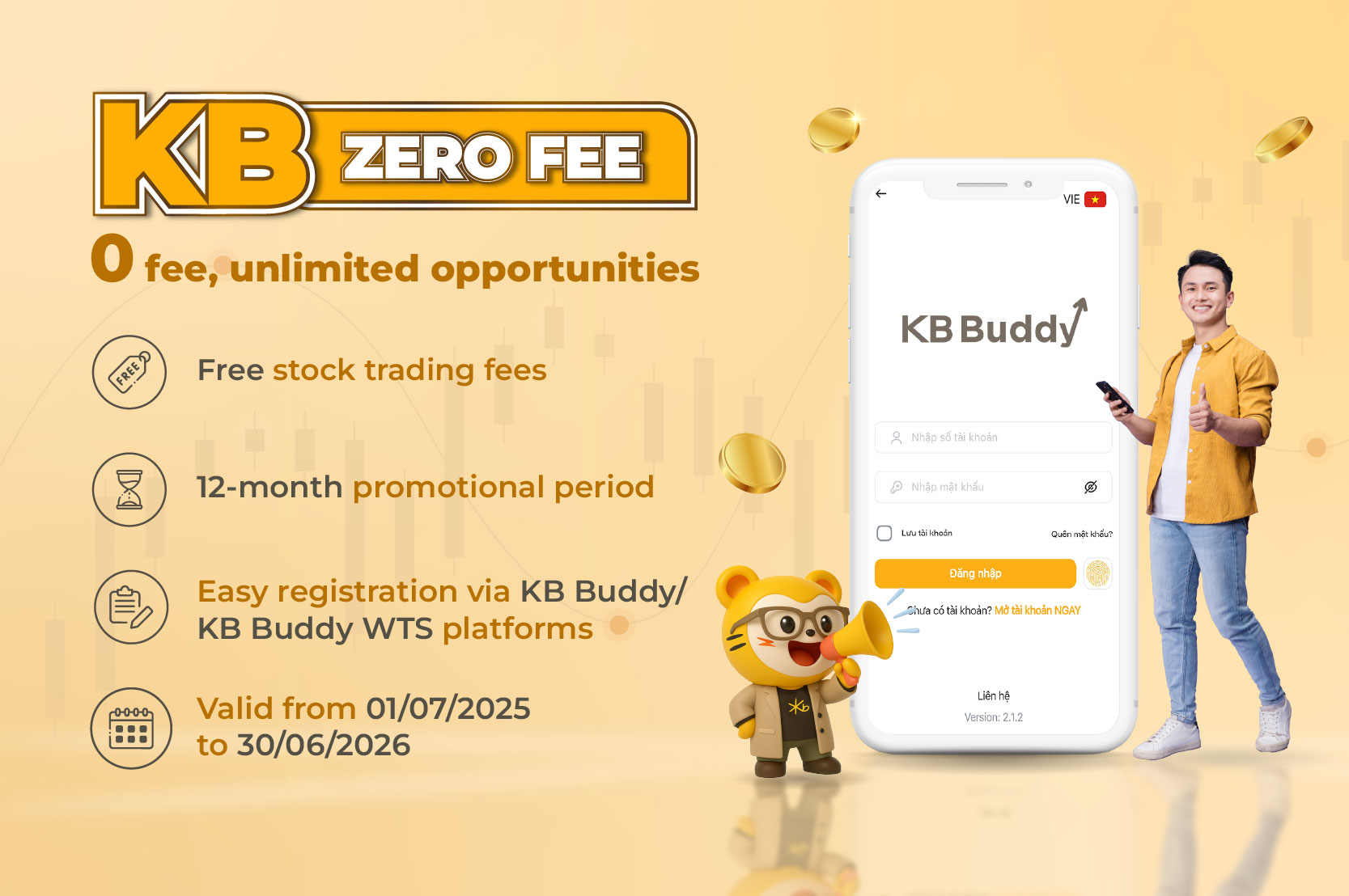 KB Zero Fee – Free trading fee 12 months